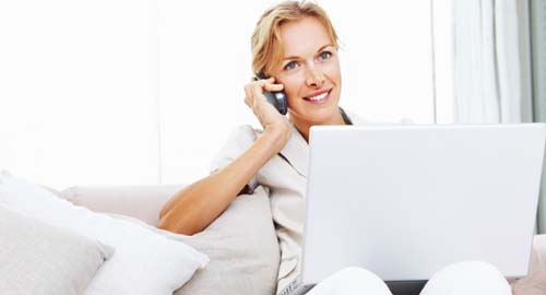 A woman on a business call